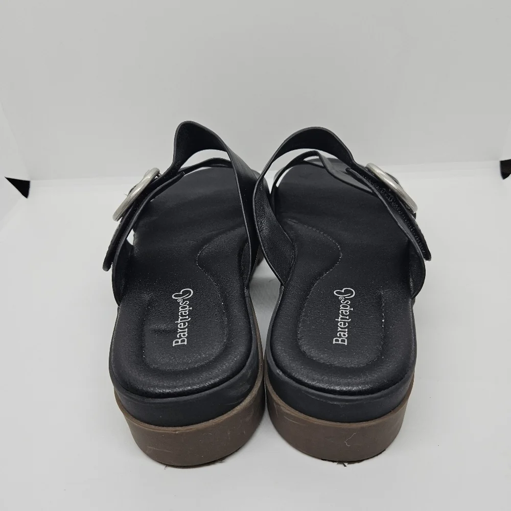 bareTraps black faux leather Romeo sandals size 7.5M
